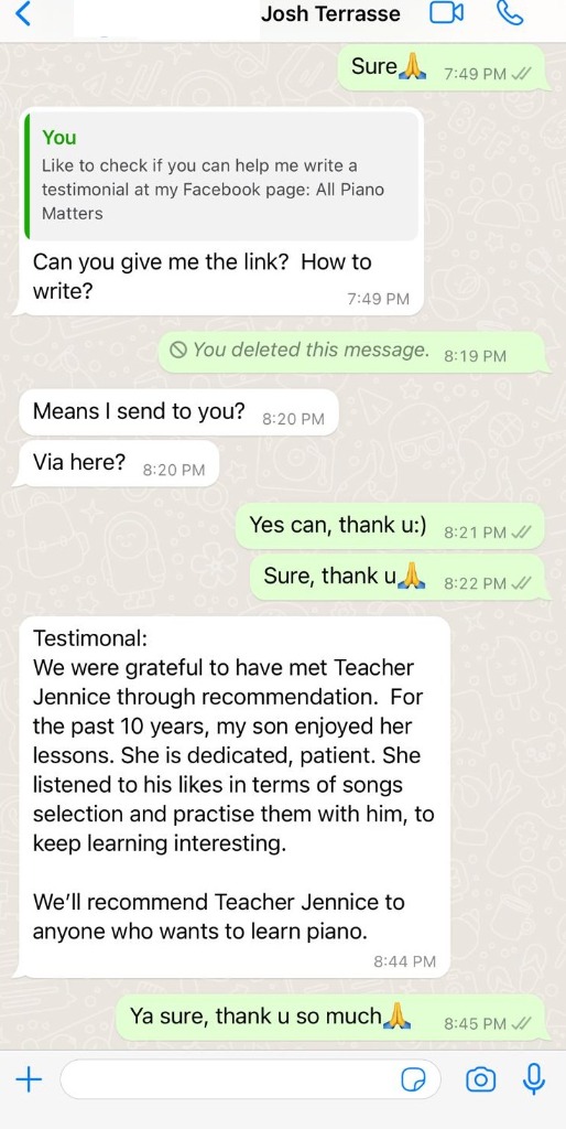 Parent Feedback via WhatsApp 5